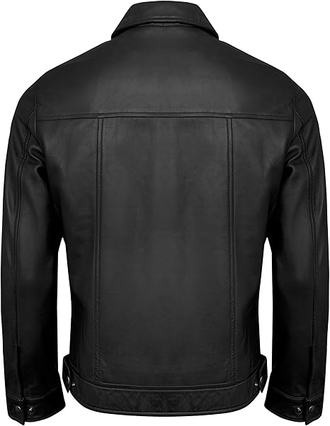 Men’s Vintage Real Lambskin Leather Jacket – Classic Turn-Down Collar | Genuine Leather Coat