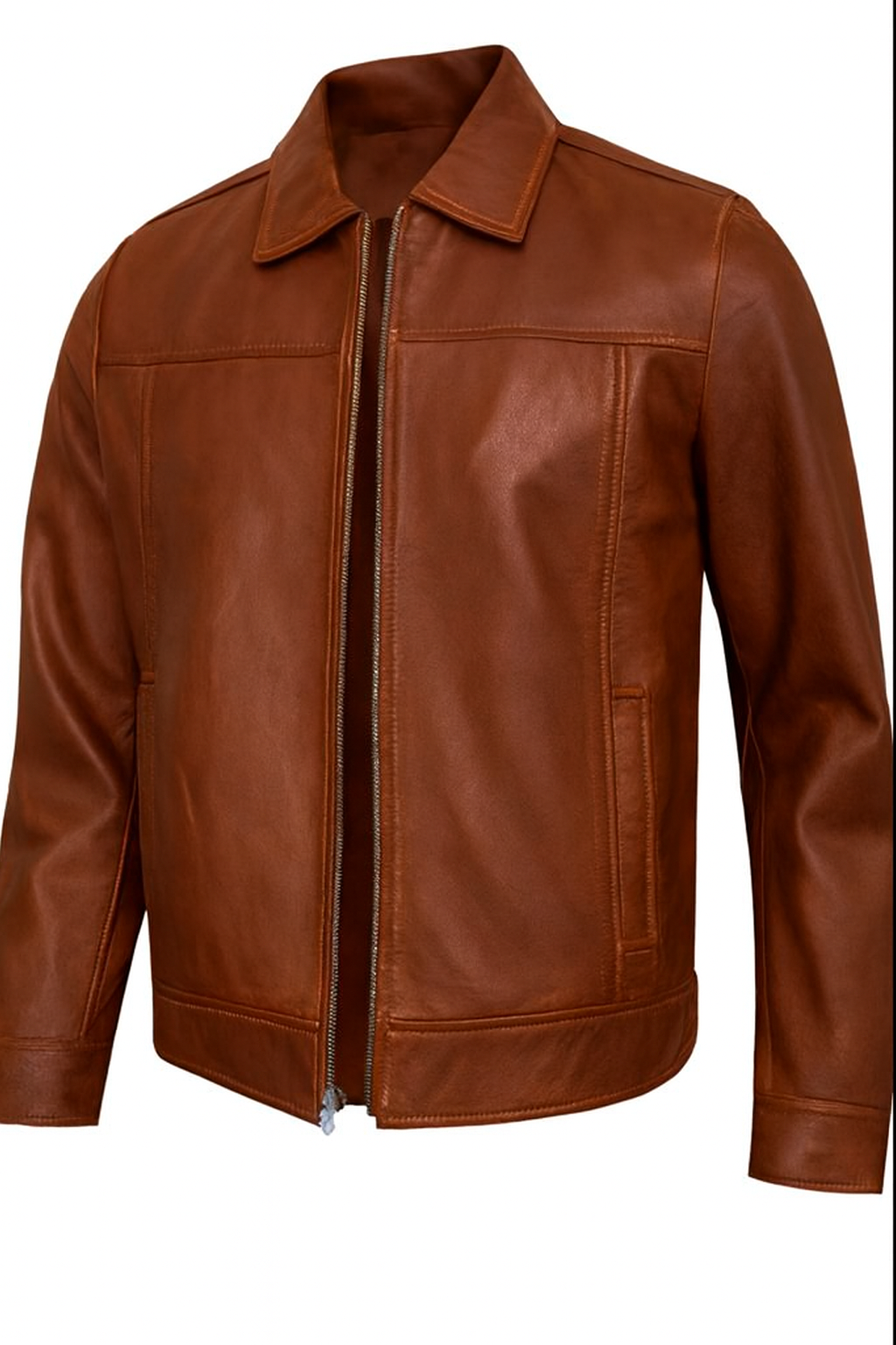 Men’s Vintage Real Lambskin Leather Jacket – Classic Turn-Down Collar | Genuine Leather Coat